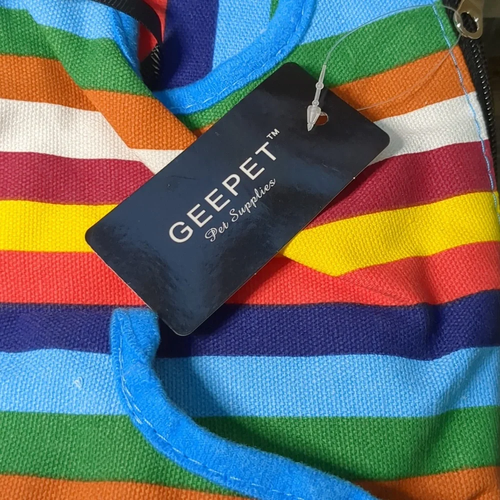 Dog Pet Carrier Geepet Brand Bright Colors Stripes XL App 16 Inches Long